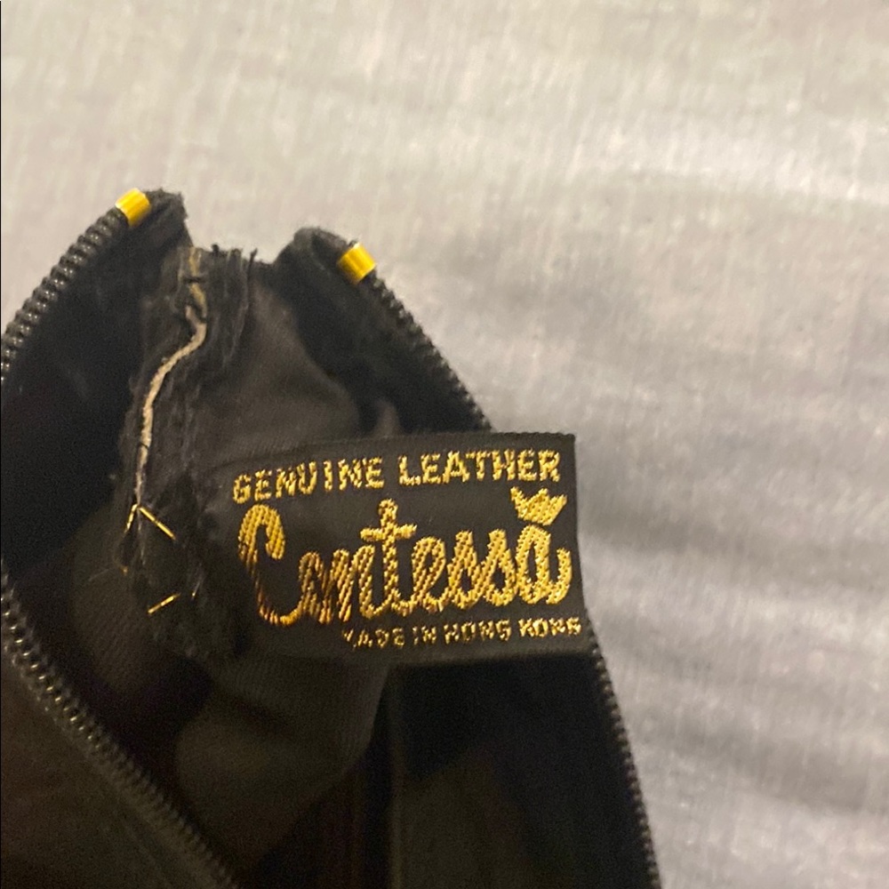 Vintage Genuine Black Leather Clutch - Picture 2 of 5